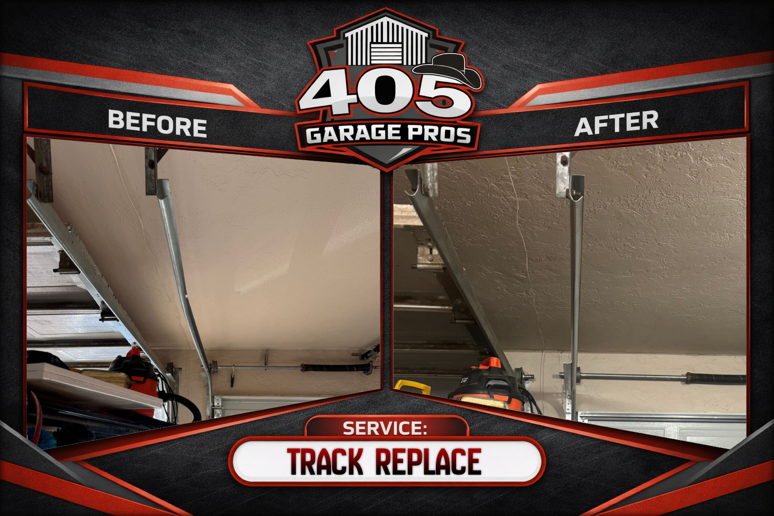 Garage door track replacement by 405 Garage Pros